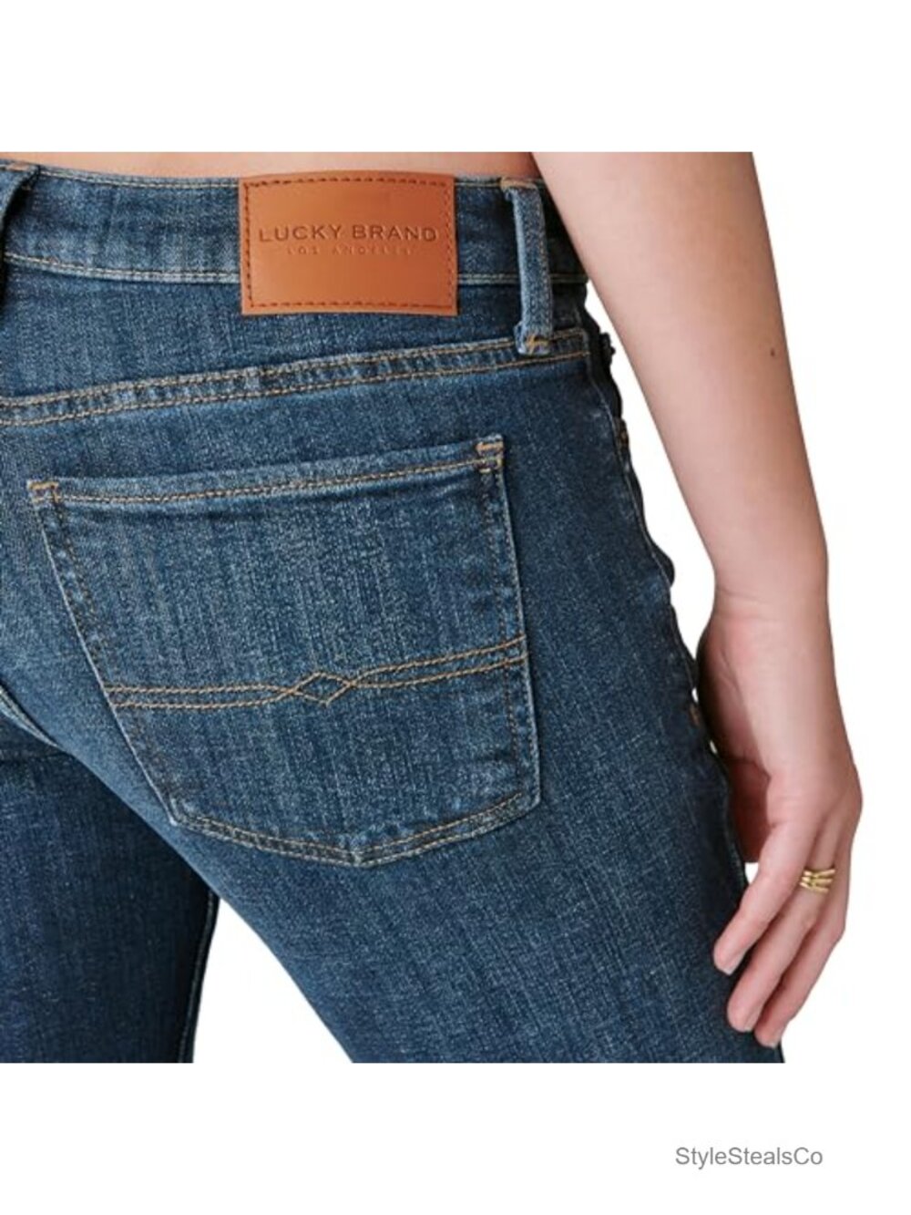 Mid Rise Easy Rider Bootcut Jeans Button Closure Casual Denim - Picture 6 of 6